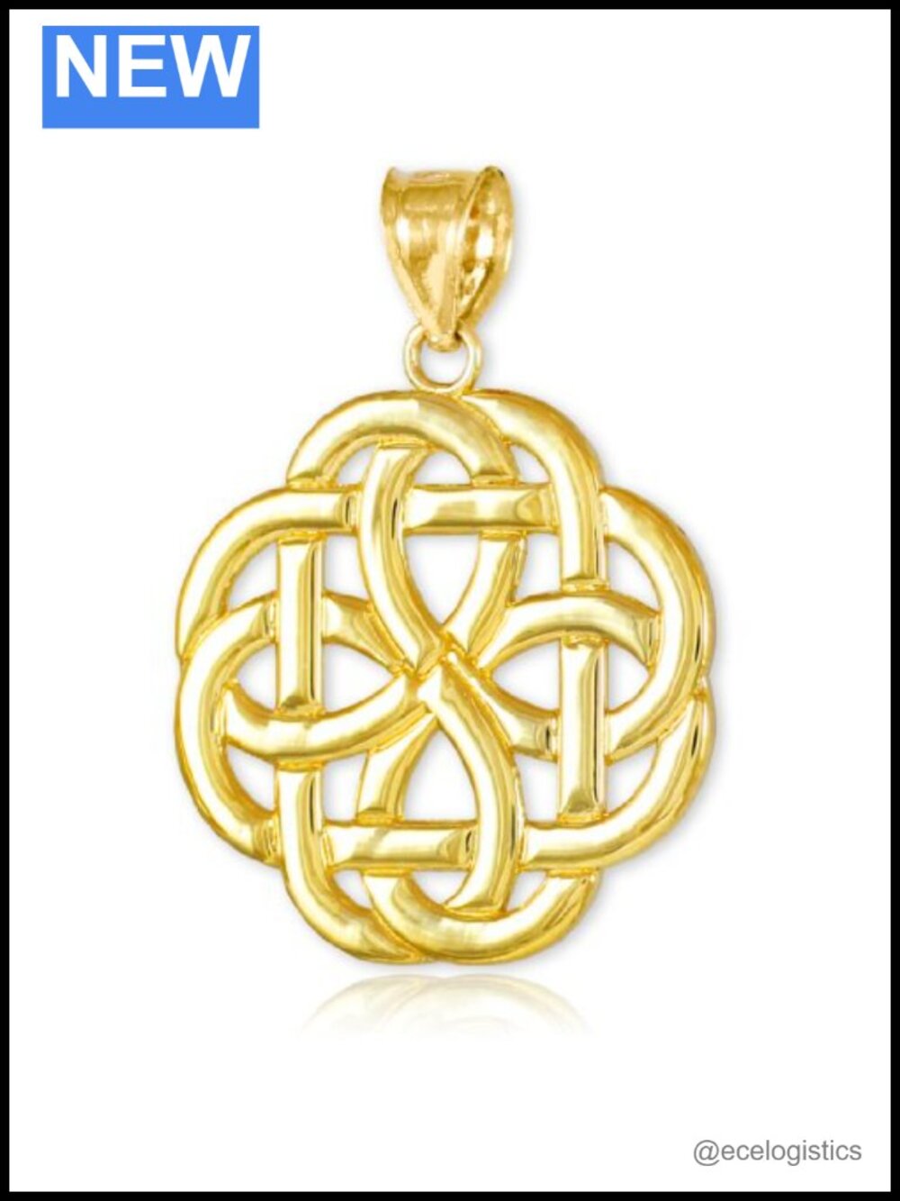 14k Gold Triquetra Celtic Trinity Pendant